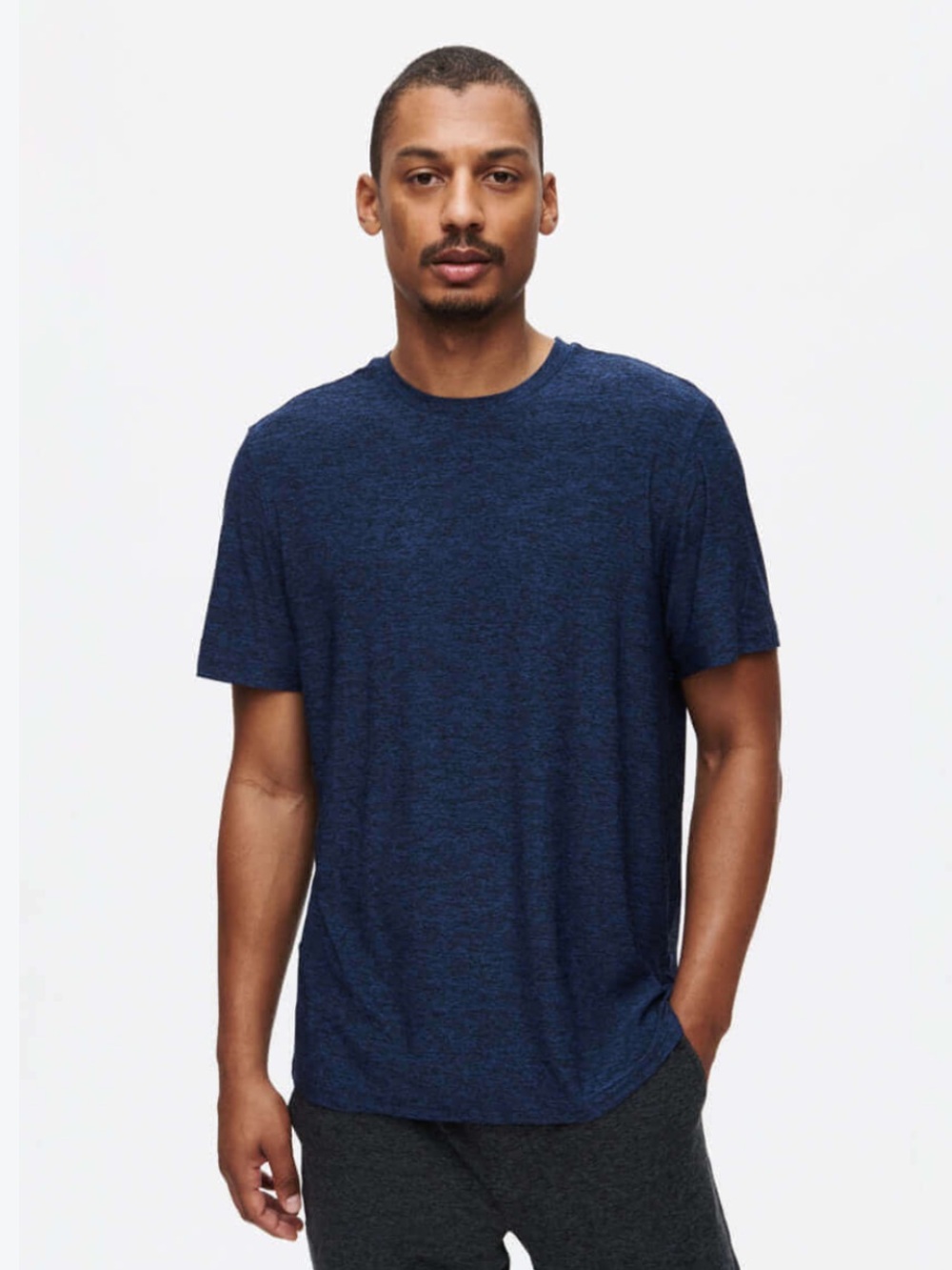 Outdoor Voices Cloudknit Navy Short Sleeve Shirt. Size Medium.